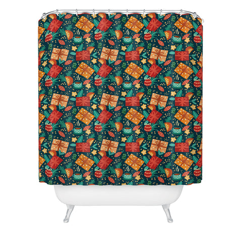 Valeria Frustaci Christmas pattern Shower Curtain