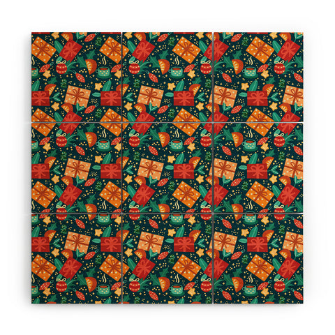 Valeria Frustaci Christmas pattern Wood Wall Mural