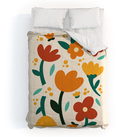 Valeria Frustaci Colorful fall flowers Comforter
