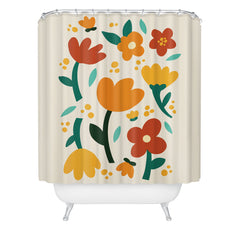 Valeria Frustaci Colorful fall flowers Shower Curtain