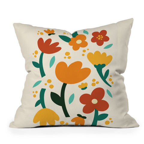 Valeria Frustaci Colorful fall flowers Outdoor Throw Pillow