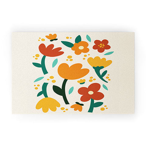 Valeria Frustaci Colorful fall flowers Welcome Mat