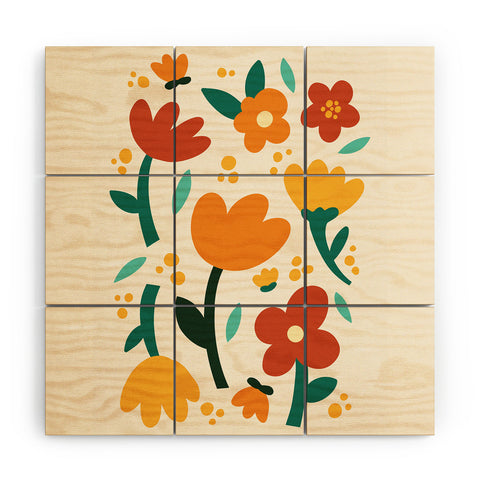 Valeria Frustaci Colorful fall flowers Wood Wall Mural