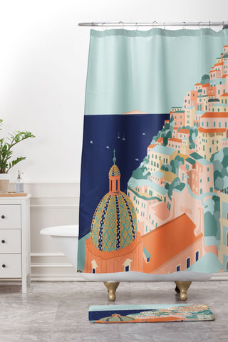 Valeria Frustaci Positano in Italy Shower Curtain And Mat