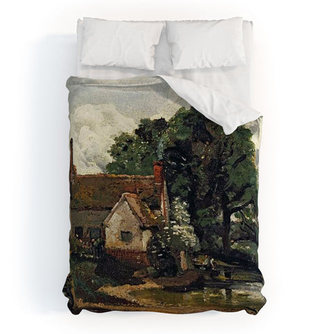 Viktorius Art Vintage painting of a house Duvet Cover