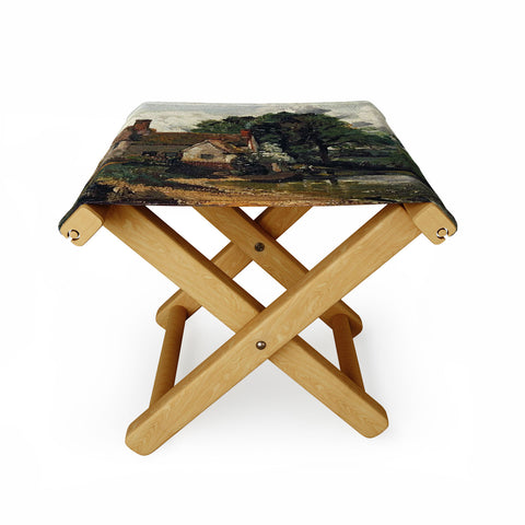 Viktorius Art Vintage painting of a house Folding Stool