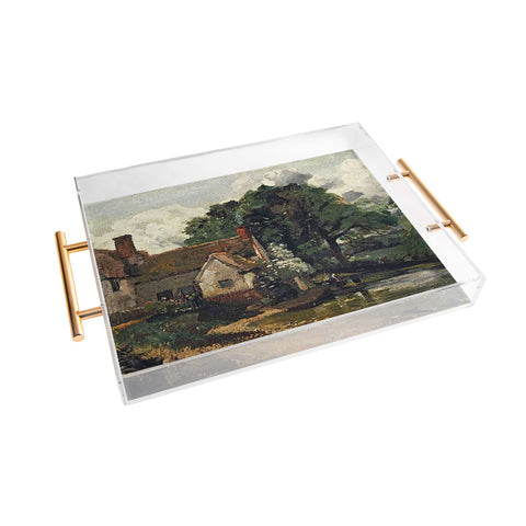Viktorius Art Vintage painting of a house Acrylic Tray
