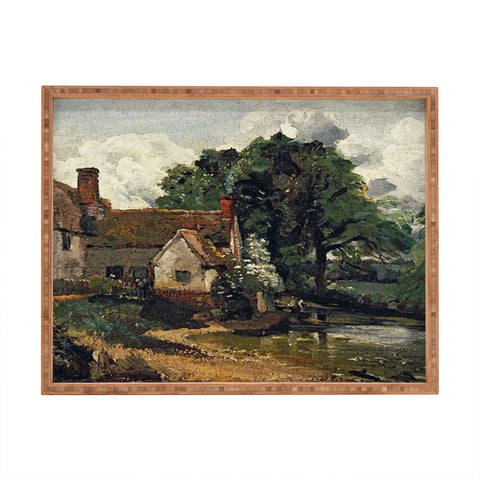Viktorius Art Vintage painting of a house Rectangular Tray