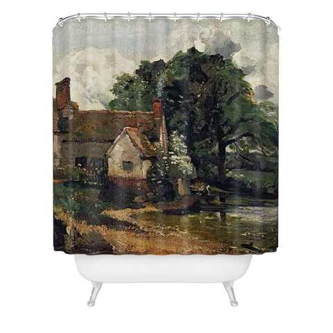 Viktorius Art Vintage painting of a house Shower Curtain