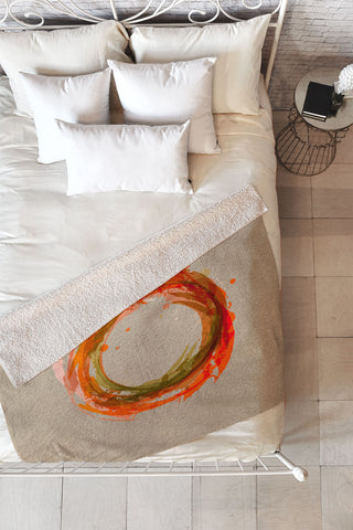 Viviana Gonzalez Abstract Circle 2 Fleece Throw Blanket