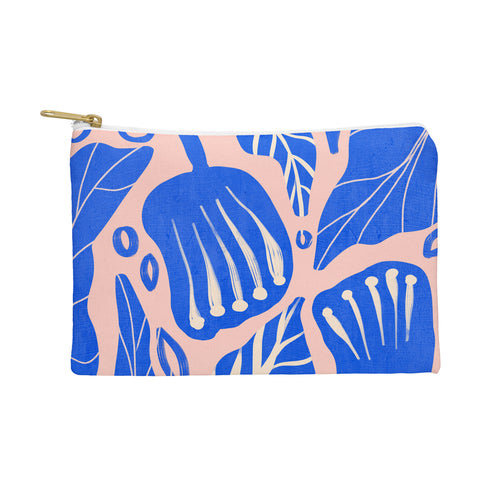 Viviana Gonzalez Abstract Floral Blue Pouch