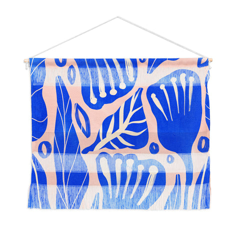 Viviana Gonzalez Abstract Floral Blue Wall Hanging Landscape