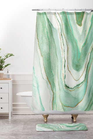 Viviana Gonzalez Agate Inspired Watercolor 07 Shower Curtain And Mat