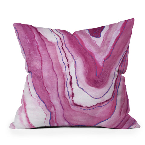 Viviana Gonzalez Agate Inspired Watercolor 08 Outdoor Throw Pillow