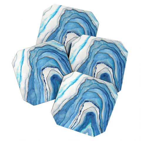Viviana Gonzalez AGATE Inspired Watercolor Abstract 02 Coaster Set