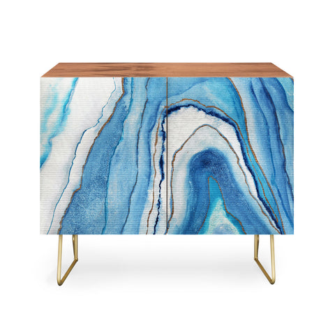 Viviana Gonzalez AGATE Inspired Watercolor Abstract 02 Credenza