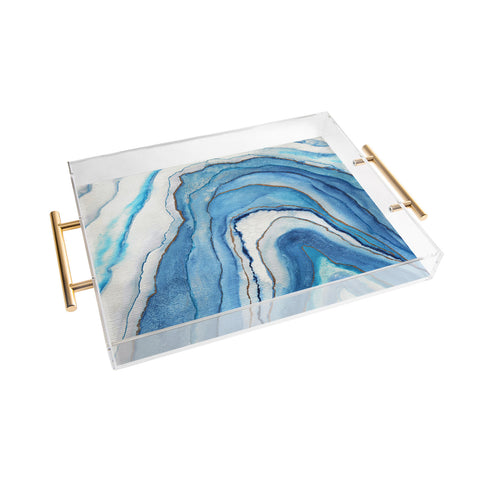 Viviana Gonzalez AGATE Inspired Watercolor Abstract 02 Acrylic Tray