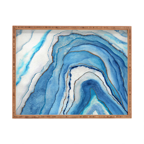 Viviana Gonzalez AGATE Inspired Watercolor Abstract 02 Rectangular Tray