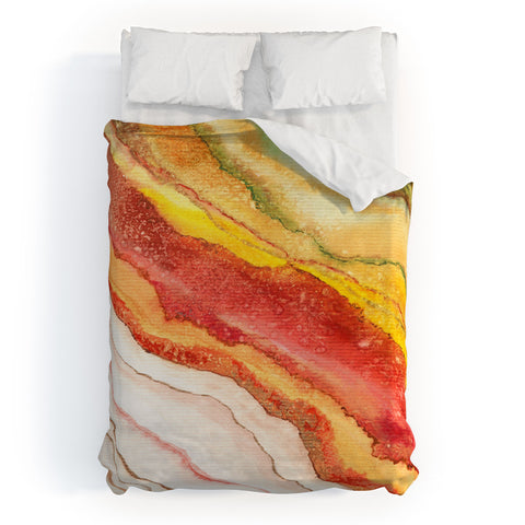 Viviana Gonzalez AGATE Inspired Watercolor Abstract 03 Duvet Cover