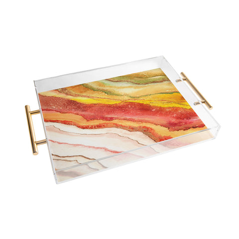 Viviana Gonzalez AGATE Inspired Watercolor Abstract 03 Acrylic Tray