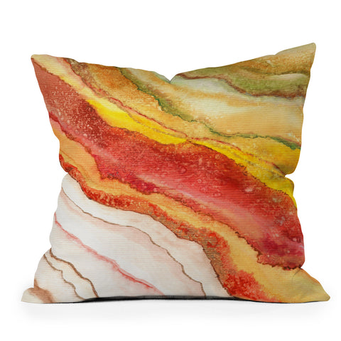 Viviana Gonzalez AGATE Inspired Watercolor Abstract 03 Outdoor Throw Pillow