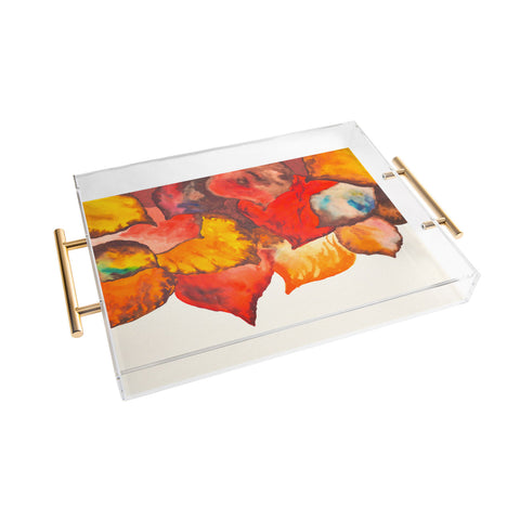 Viviana Gonzalez Autumn abstract watercolor 02 Acrylic Tray