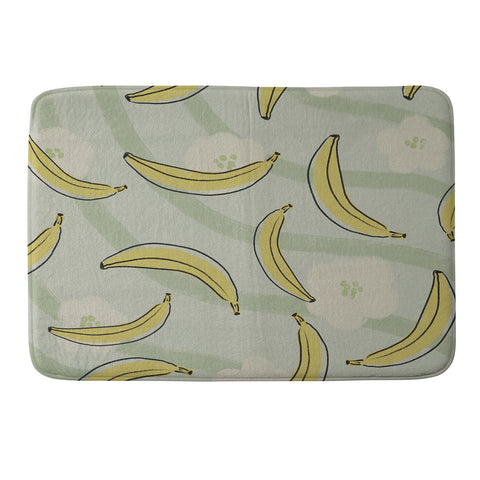Viviana Gonzalez Banana And Flowers Memory Foam Bath Mat