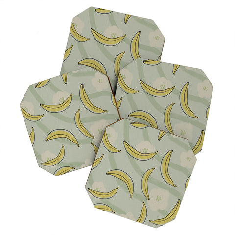 Viviana Gonzalez Banana And Flowers Coaster Set