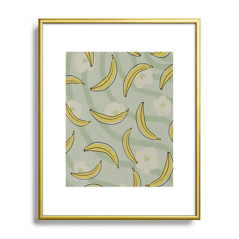 Viviana Gonzalez Banana And Flowers Metal Framed Art Print