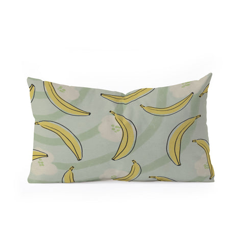 Viviana Gonzalez Banana And Flowers Oblong Throw Pillow