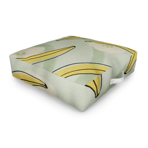 Viviana Gonzalez Banana And Flowers Outdoor Floor Cushion