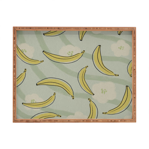 Viviana Gonzalez Banana And Flowers Rectangular Tray