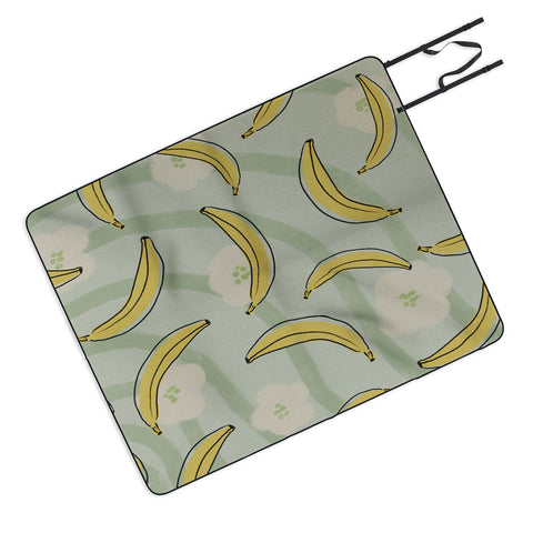 Viviana Gonzalez Banana And Flowers Picnic Blanket