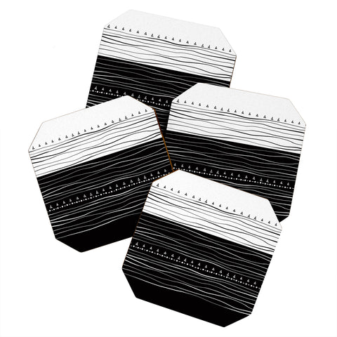 Viviana Gonzalez Black and white collection 01 Coaster Set