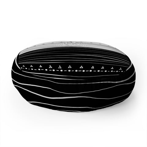 Viviana Gonzalez Black and white collection 01 Floor Pillow Round