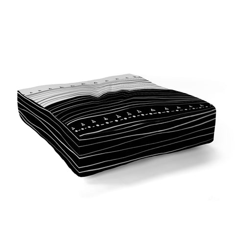 Viviana Gonzalez Black and white collection 01 Floor Pillow Square