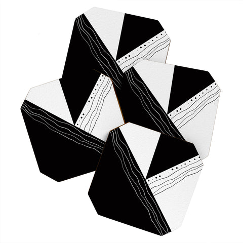 Viviana Gonzalez Black and white collection 02 Coaster Set