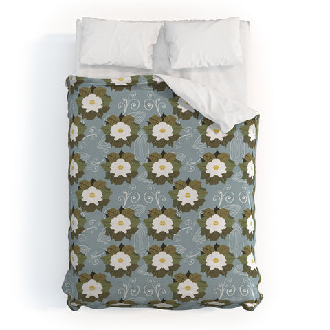 Viviana Gonzalez Boho Flowers vibes Duvet Cover