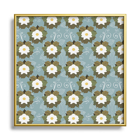 Viviana Gonzalez Boho Flowers vibes Square Metal Framed Art Print