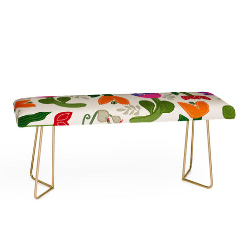Viviana Gonzalez Bold Folk Wildflowers Bench