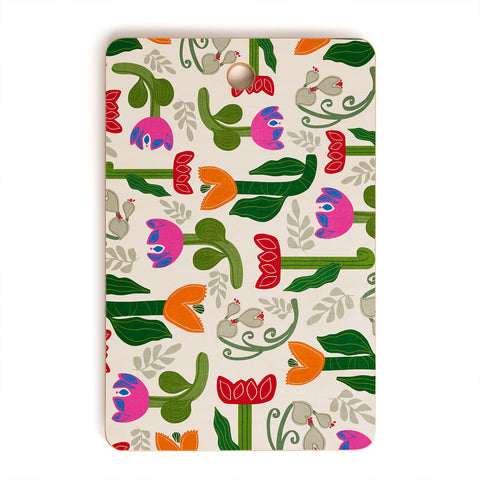 Viviana Gonzalez Bold Folk Wildflowers Cutting Board Rectangle