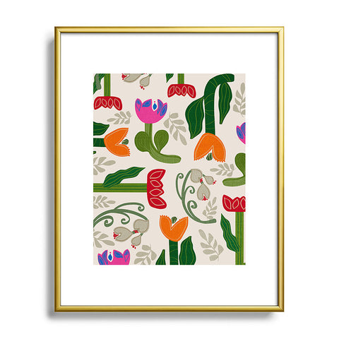 Viviana Gonzalez Bold Folk Wildflowers Metal Framed Art Print