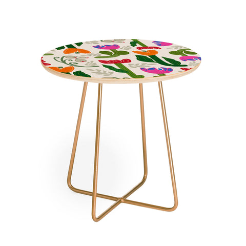 Viviana Gonzalez Bold Folk Wildflowers Round Side Table
