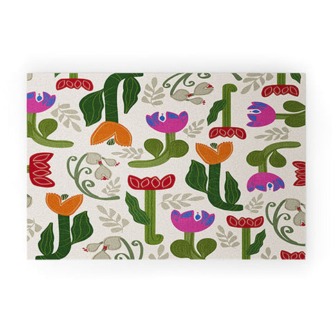 Viviana Gonzalez Bold Folk Wildflowers Welcome Mat