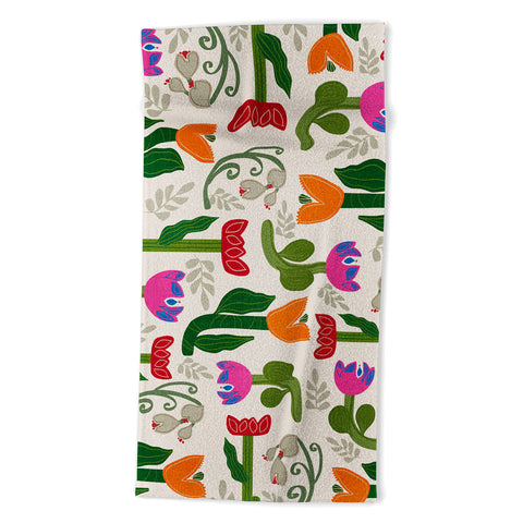 Viviana Gonzalez Bold Folk Wildflowers Beach Towel