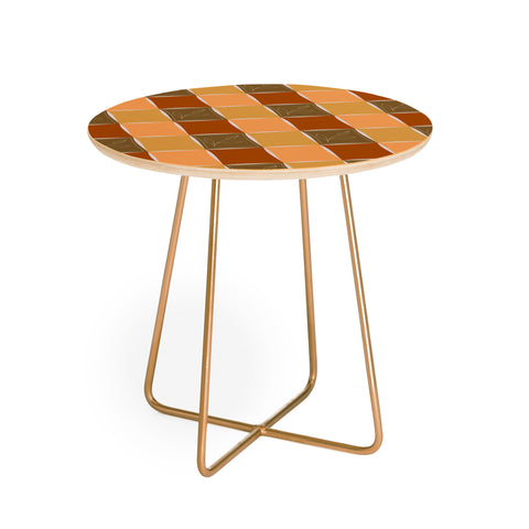 Viviana Gonzalez Checkerboard Autumn Vibes Round Side Table