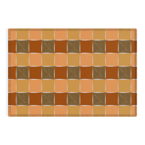 Viviana Gonzalez Checkerboard Autumn Vibes Outdoor Rug