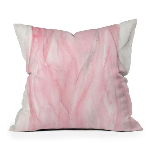 Viviana Gonzalez Delicate pink waves Outdoor Throw Pillow