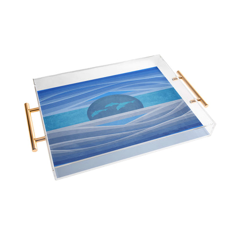 Viviana Gonzalez Dolphins Love Acrylic Tray