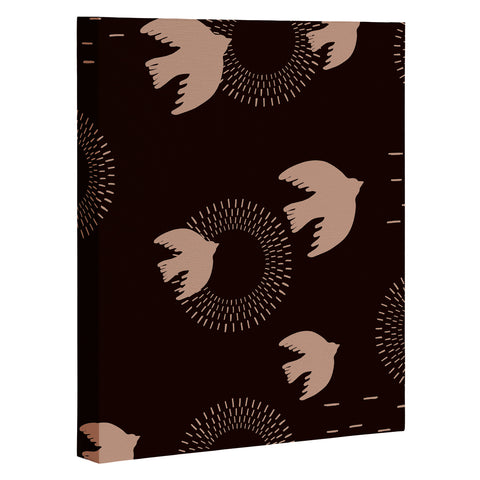 Viviana Gonzalez Espresso caramel Boho birds Art Canvas